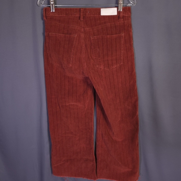 Free People‎ Zee Gee Why Corduroy Pants Raw Hem Cropped Size 29 - Picture 4 of 9